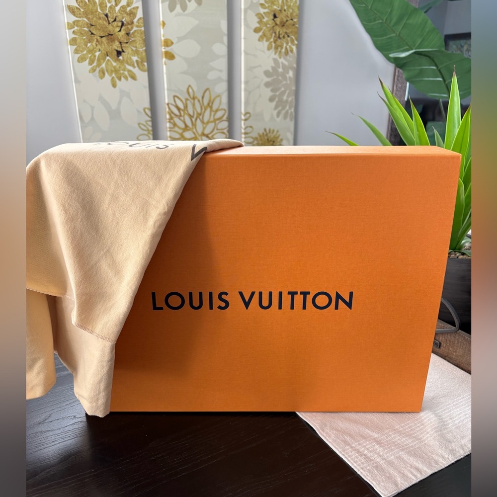 Authentic XL Louis Vuitton magnetic closure box and  XL Louis Vuitton Dust Bag